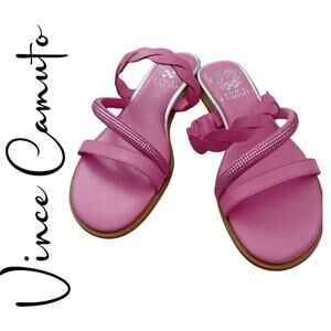 Vince Camuto Aruelle Leather Jeweled Sandals